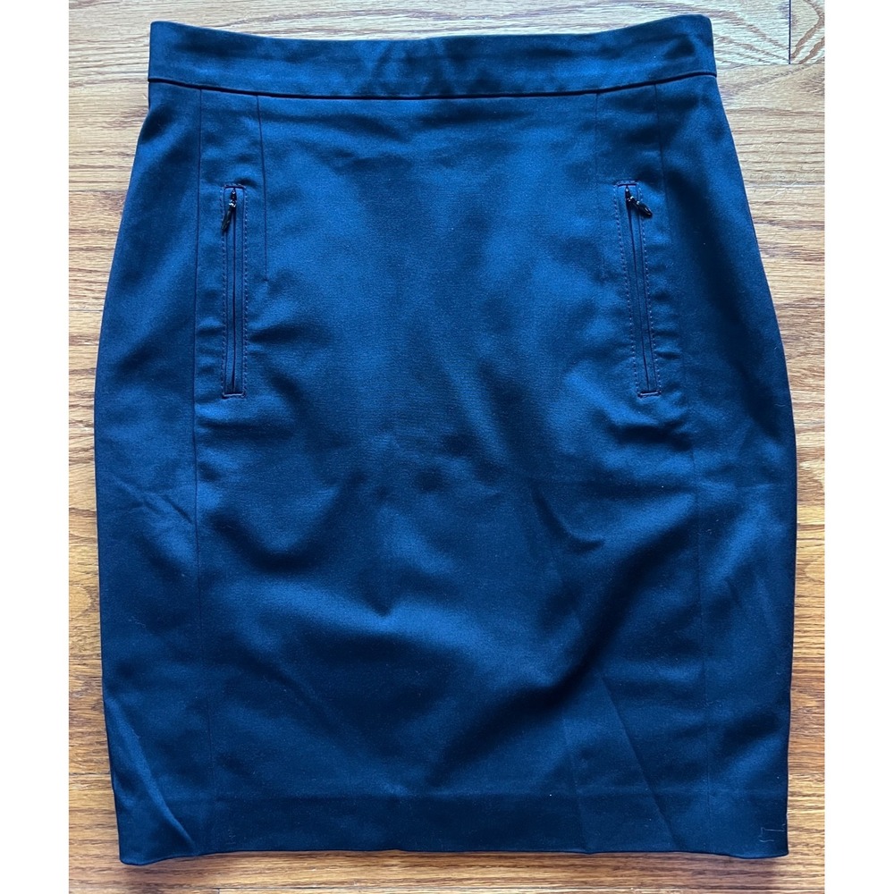 Akris Bergdorf Goodman Women's Skirt Black Career Business Straight Pockets Sz 6